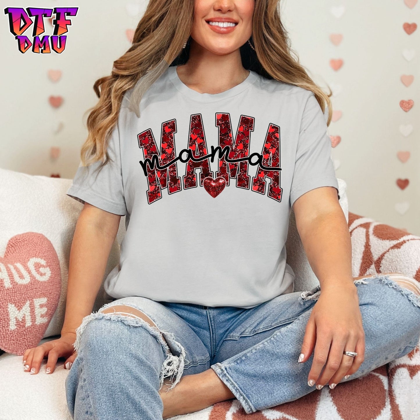 Mama Valentine's Day DTF Transfer Print Only.