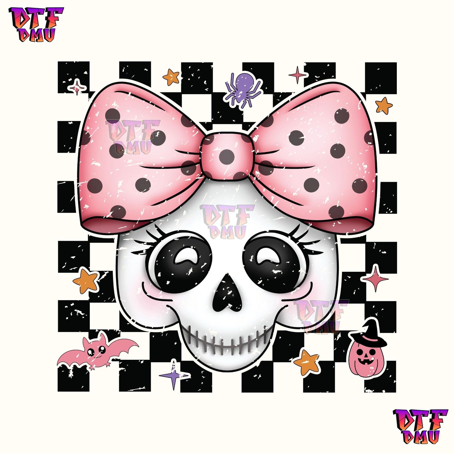 COQUETTE CUTE SKULL (DTF Ready to Apply Transfer Print)