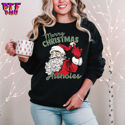 Merry Christmas ASSHOLES DTF Transfer Print