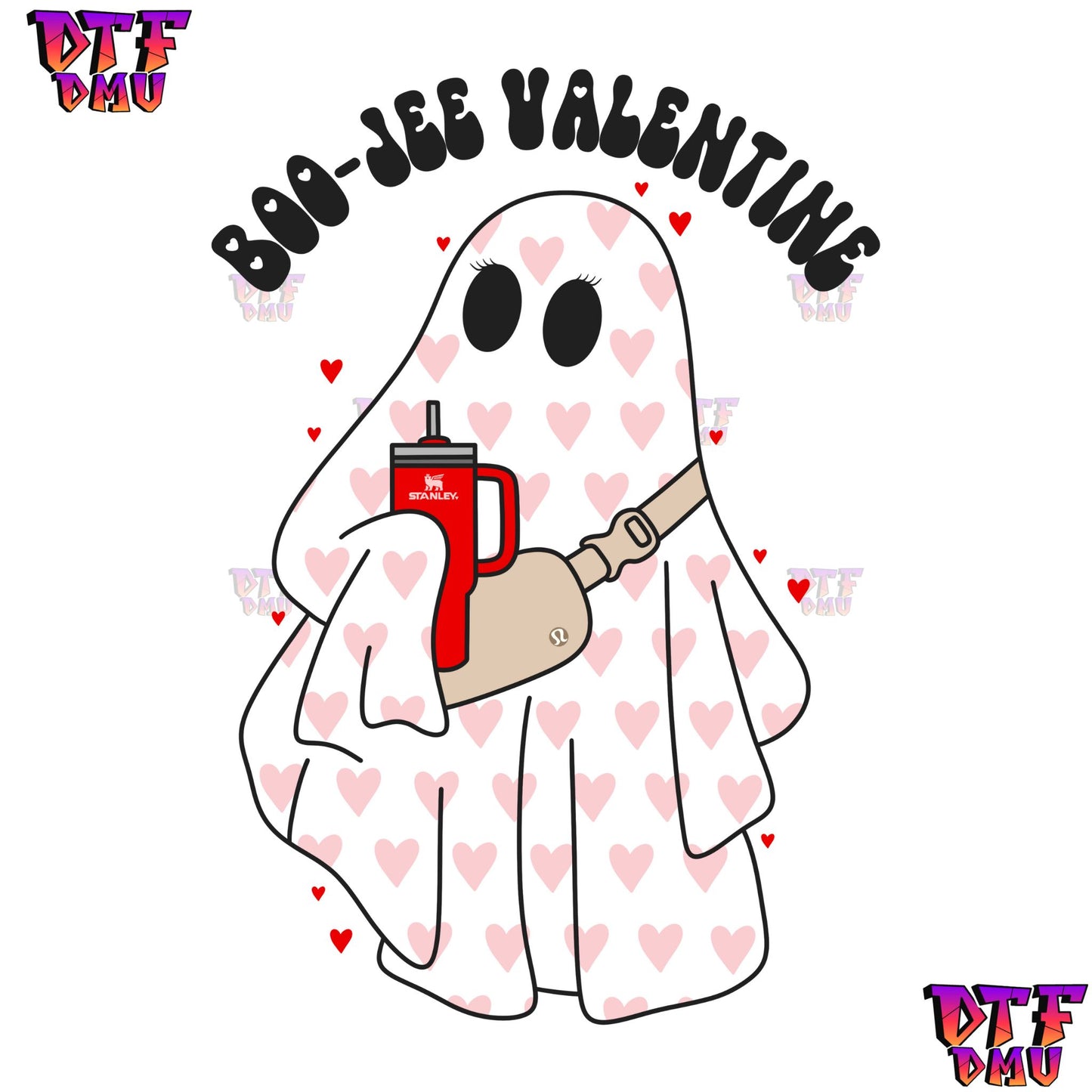 Boo Jee Ghost  Valentine's Day DTF Transfer