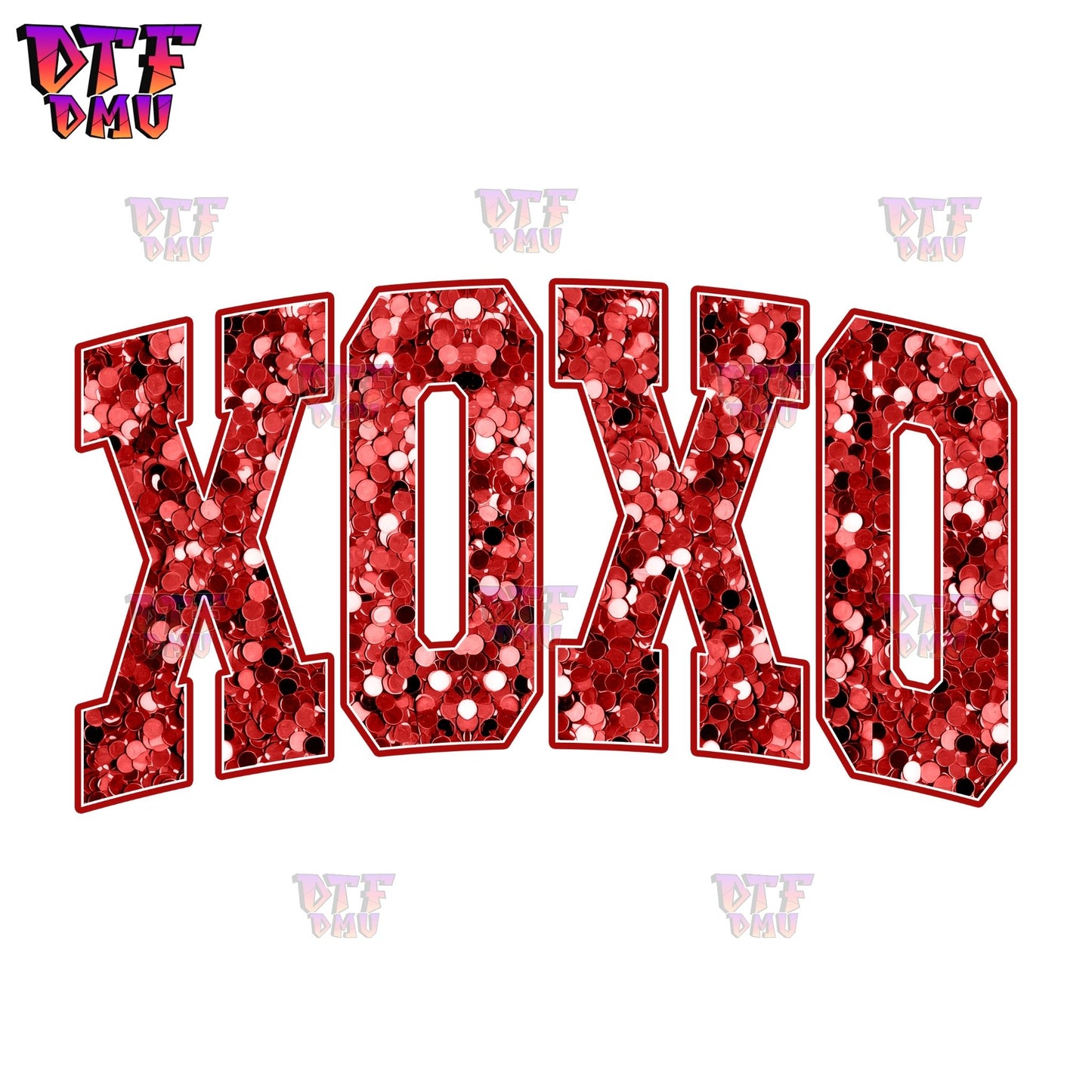 Faux Sequin XOXO Valentine's Day DTF Transfer Print