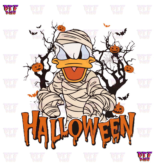 Donald Duck Mummy HALLOWEEN (DTF Ready to Apply Transfer Print)