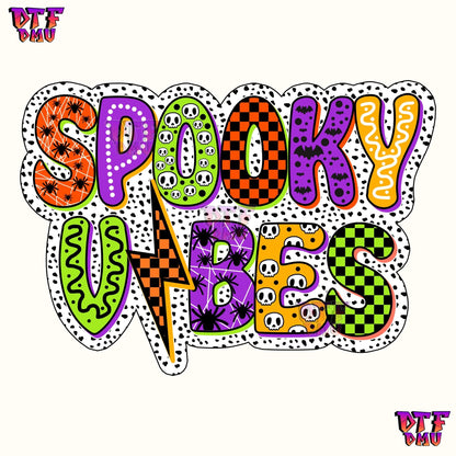 SPOOKY MAMA AUNTIE SEASON VIBES STAY SPOOKY  (DTF TRANSFERS)