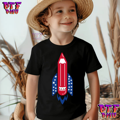 RED WHITE & BLUE ROCKETSHIP