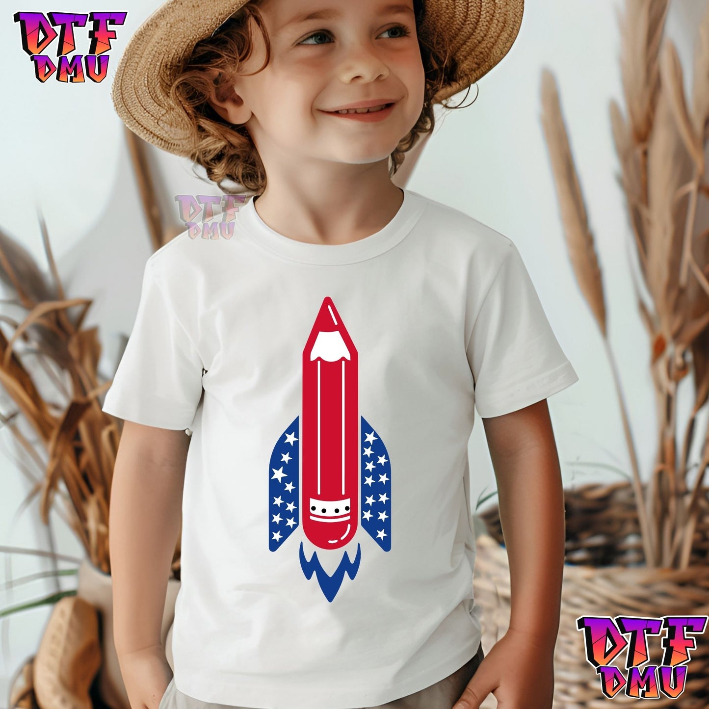 RED WHITE & BLUE ROCKETSHIP