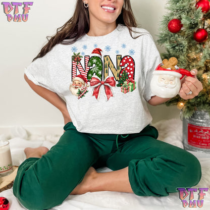 MAMA & NANA Christmas Holiday T-SHIRT DTF Transfer Print Only