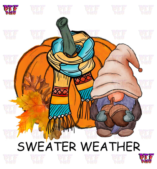 Sweater Weather Pumpkin Gnome (DTF Ready to Apply Transfer Print)