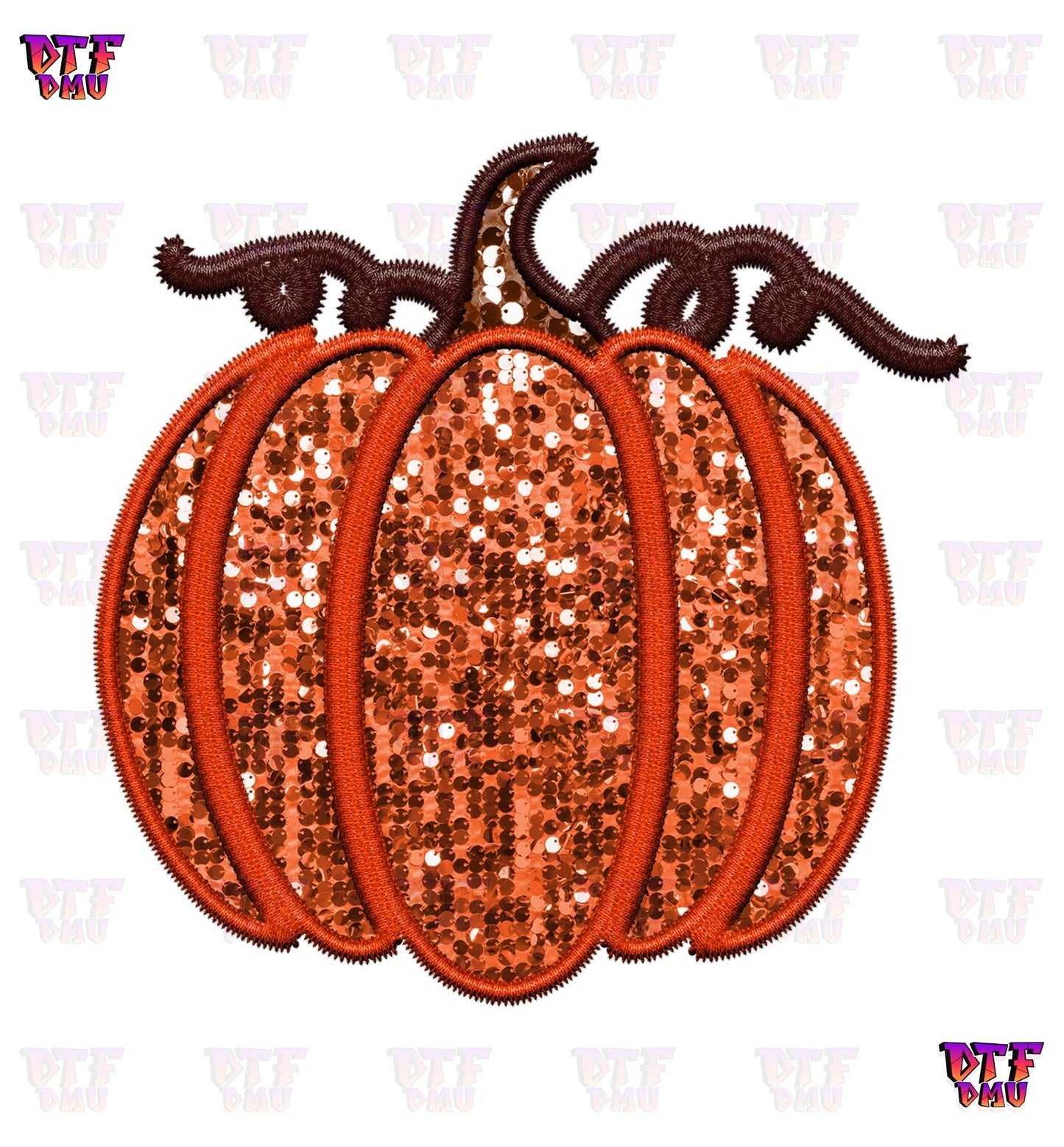 Faux Embroidery Pumpkin  (DTF Ready to Apply Transfer Print)