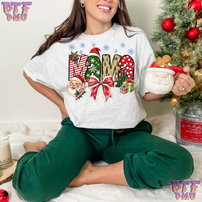 MAMA & NANA Christmas Holiday T-SHIRT DTF Transfer Print Only