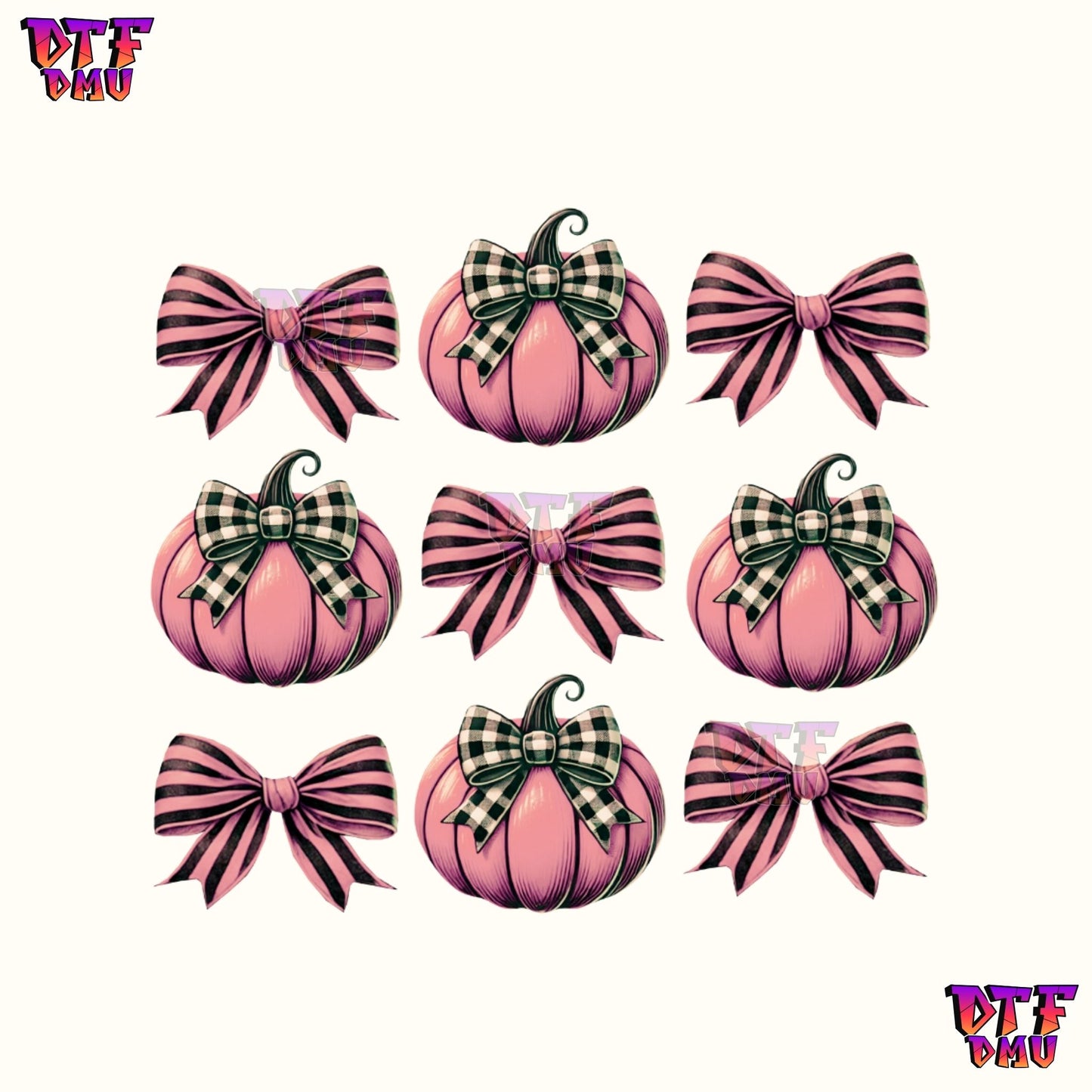 COQUETTE BOWS AND PUMPKINS (DTF Ready to Apply Transfer Print)