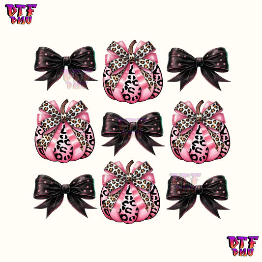 COQUETTE BOWS AND PUMPKINS (DTF Ready to Apply Transfer Print)