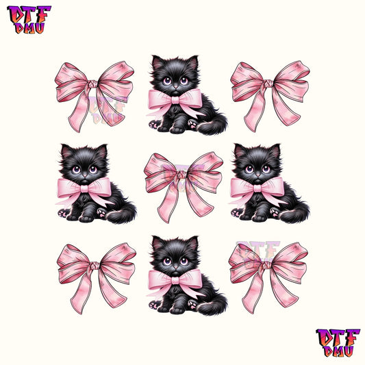 COQUETTE CATS & BOWS (DTF Ready to Apply Transfer Print)