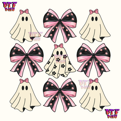 COQUETTE GHOSTS & BOWS (DTF Ready to Apply Transfer Print)