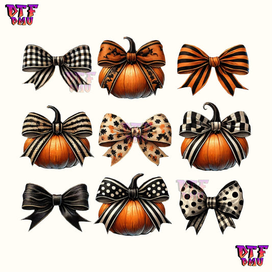 COQUETTE PUMPKIN BOWS (DTF Ready to Apply Transfer Print)