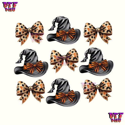 COQUETTE LEOPARD BOWS & WITCH HAT (DTF Ready to Apply Transfer Print)