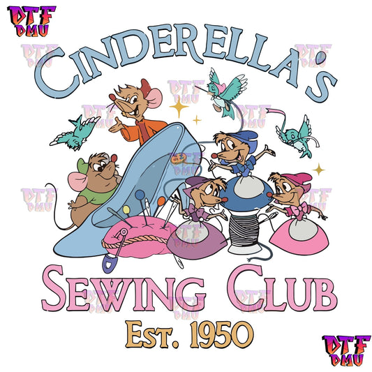 Cinderella's Sewing Club DTF Transfer Print