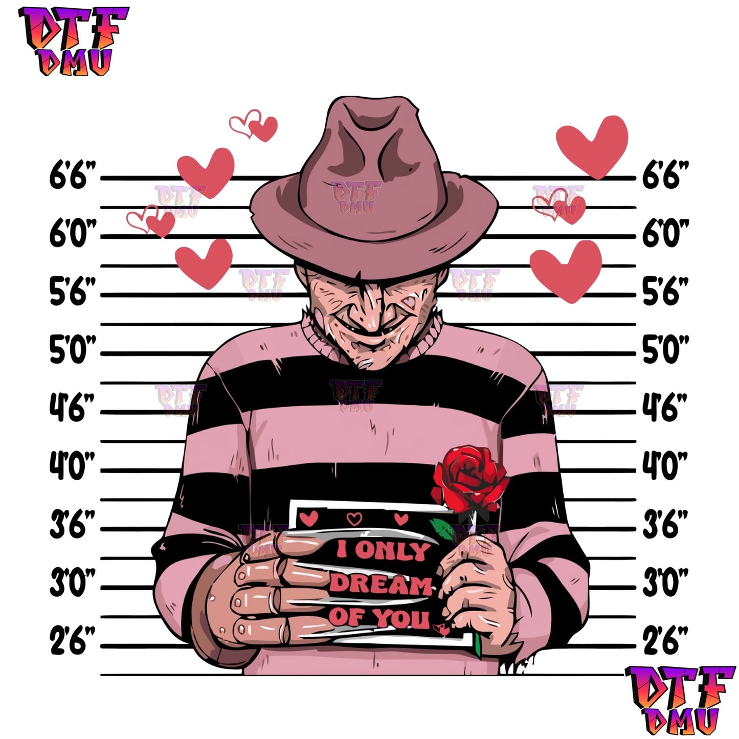 Freddy I only Dream of YOU Valentine's Day DTF Transfer